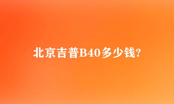 北京吉普B40多少钱?