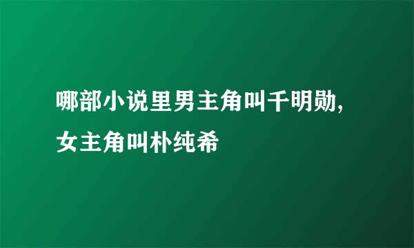 哪部小说里男主角叫千明勋,女主角叫朴纯希