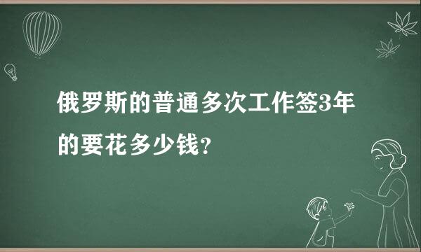 俄罗斯的普通多次工作签3年的要花多少钱？