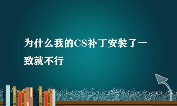 为什么我的CS补丁安装了一致就不行