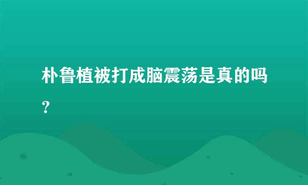 朴鲁植被打成脑震荡是真的吗？