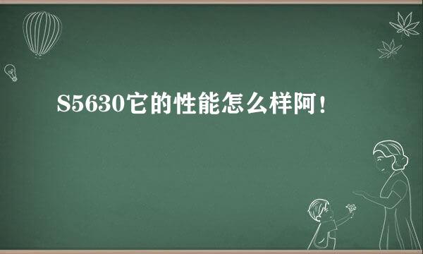 S5630它的性能怎么样阿！