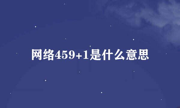 网络459+1是什么意思