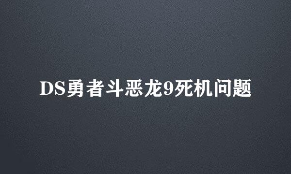 DS勇者斗恶龙9死机问题