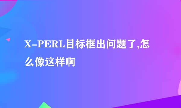 X-PERL目标框出问题了,怎么像这样啊