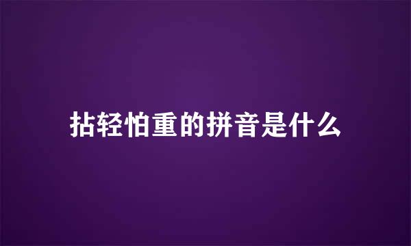 拈轻怕重的拼音是什么