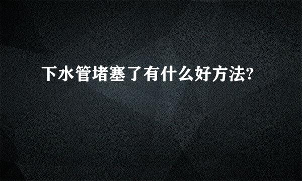 下水管堵塞了有什么好方法?