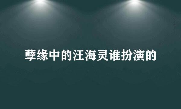 孽缘中的汪海灵谁扮演的