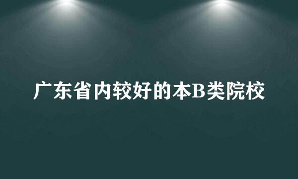 广东省内较好的本B类院校