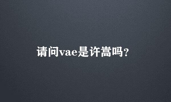 请问vae是许嵩吗？