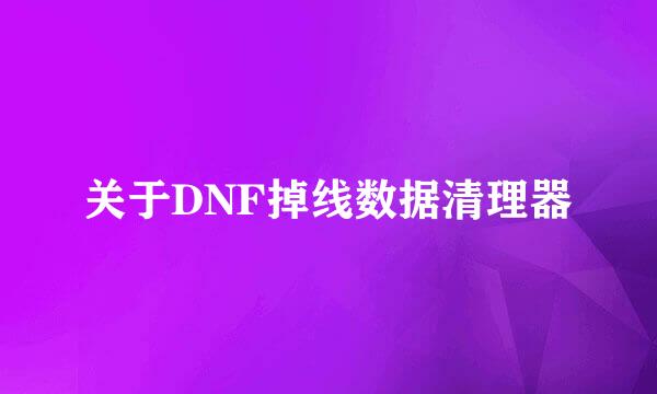 关于DNF掉线数据清理器