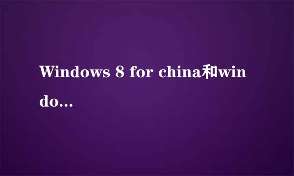 Windows 8 for china和windows 8简体中文版相同吗