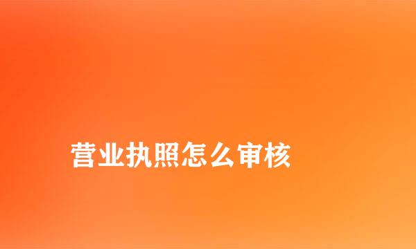 
营业执照怎么审核
