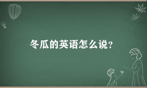 冬瓜的英语怎么说？