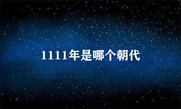 1111年是哪个朝代