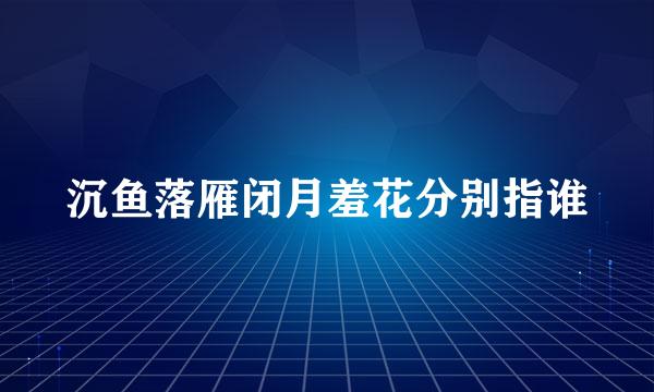 沉鱼落雁闭月羞花分别指谁