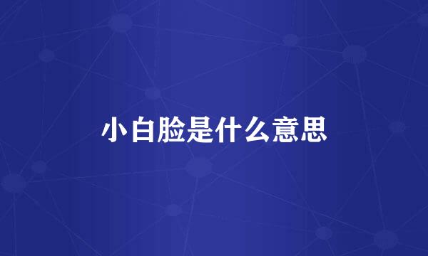 小白脸是什么意思