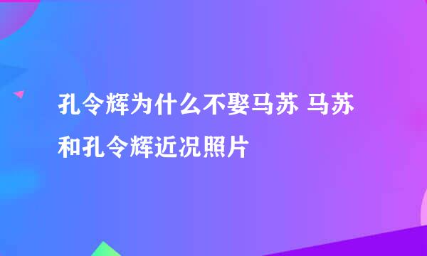 孔令辉为什么不娶马苏 马苏和孔令辉近况照片