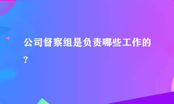 公司督察组是负责哪些工作的?