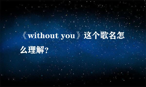 《without you》这个歌名怎么理解？