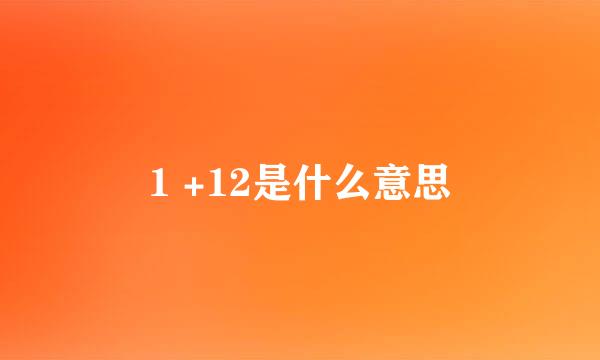 1 +12是什么意思