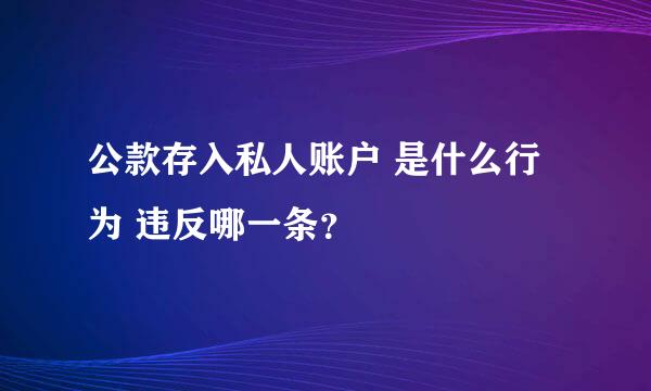 公款存入私人账户 是什么行为 违反哪一条？