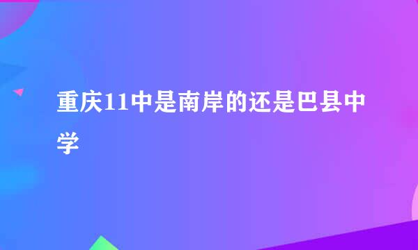 重庆11中是南岸的还是巴县中学