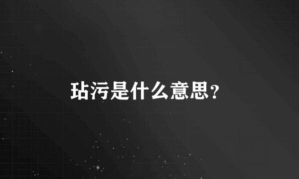 玷污是什么意思？