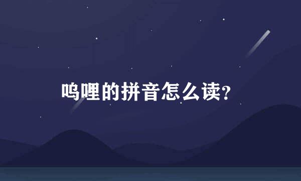 呜哩的拼音怎么读？