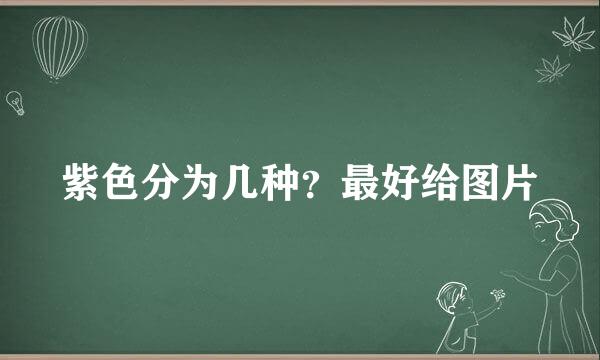 紫色分为几种？最好给图片