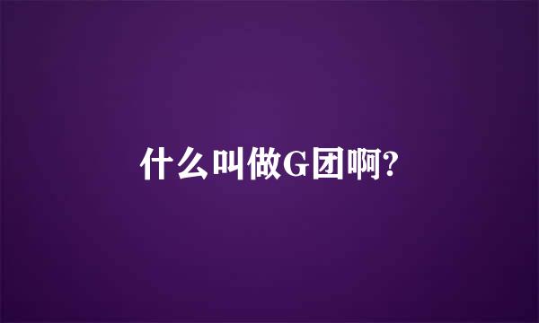 什么叫做G团啊?