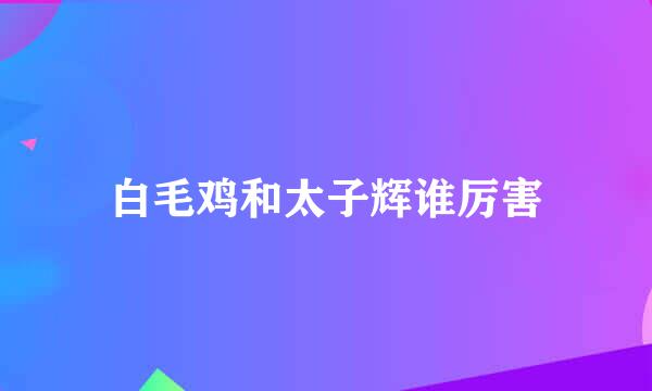 白毛鸡和太子辉谁厉害