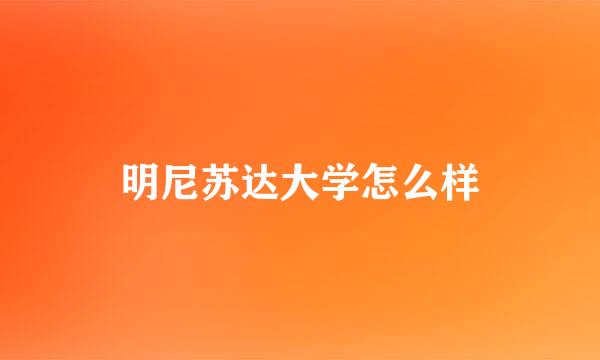 明尼苏达大学怎么样