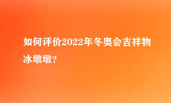 如何评价2022年冬奥会吉祥物冰墩墩？