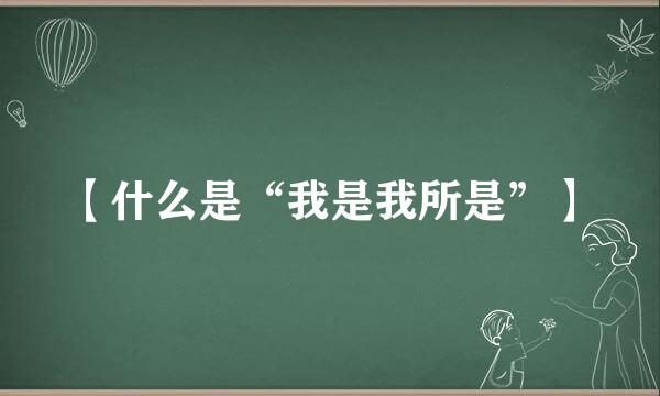 【什么是“我是我所是”】