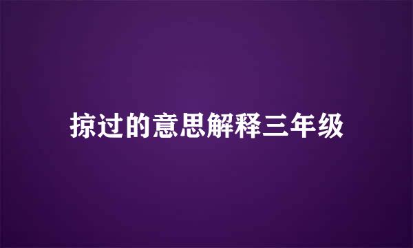 掠过的意思解释三年级