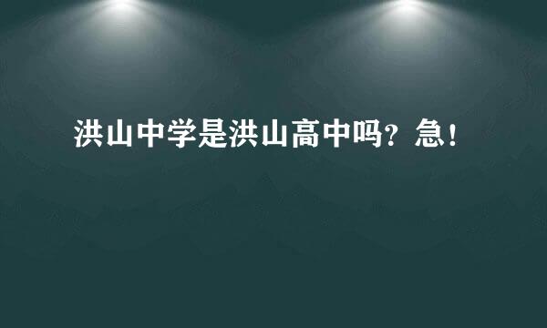 洪山中学是洪山高中吗？急！