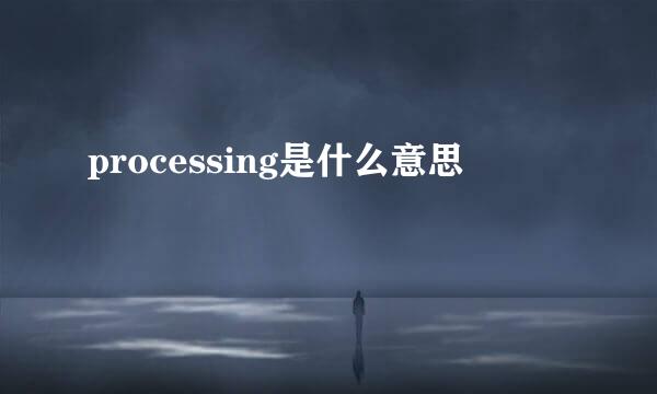 processing是什么意思