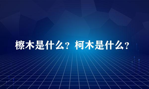 檫木是什么？柯木是什么？