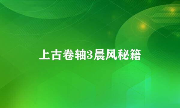 上古卷轴3晨风秘籍