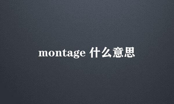 montage 什么意思