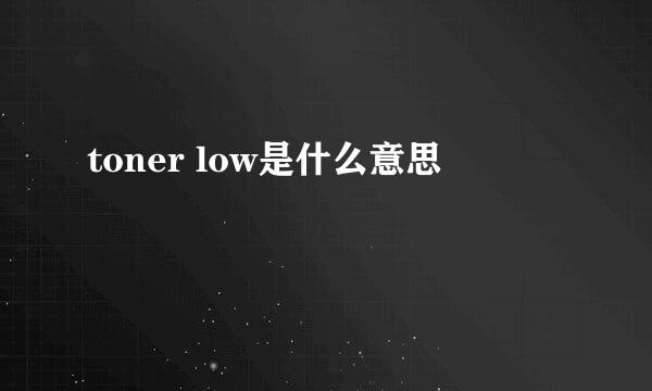 toner low是什么意思