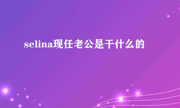 selina现任老公是干什么的