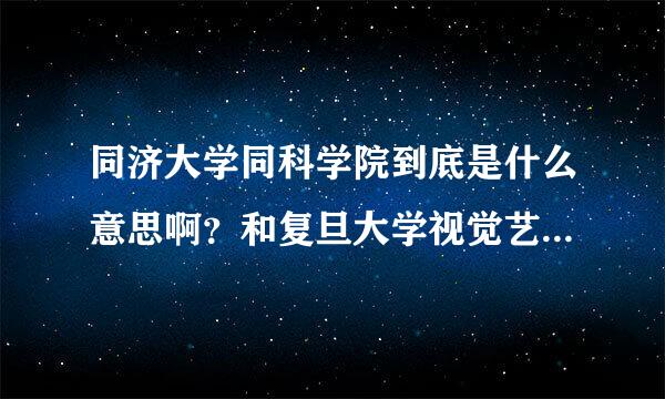 同济大学同科学院到底是什么意思啊？和复旦大学视觉艺术学院一个意思？很烂的？