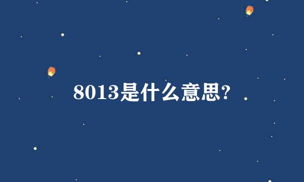 8013是什么意思?