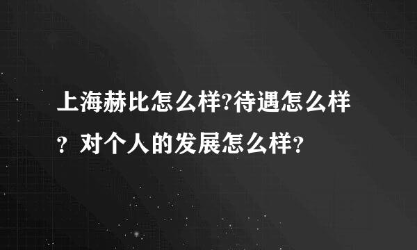 上海赫比怎么样?待遇怎么样？对个人的发展怎么样？