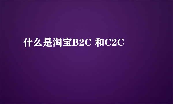 什么是淘宝B2C 和C2C