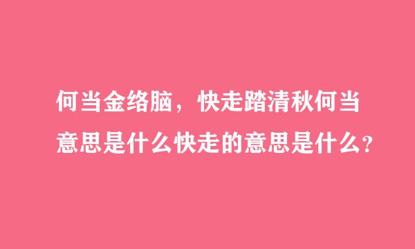 何当金络脑，快走踏清秋何当意思是什么快走的意思是什么？