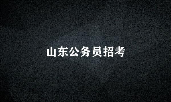 山东公务员招考