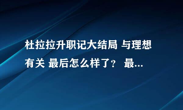 杜拉拉升职记大结局 与理想有关 最后怎么样了？ 最好有主要内容（自己...